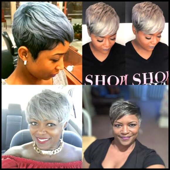 Synthetic Pixie Bob Wig Glueless Heat Resistant Curly With Bangs Trendy main image 5
